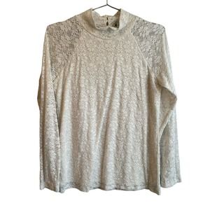 Sundance Women’s White Lace Long Sleeve Blouse Shirt Size Small